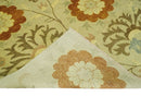 Antique Turkish Floral 8x10, 6x9, 4x6 and 2.6x10 Hand Knotted Beige, Olive and Rust Floral Persian Rug | AC5