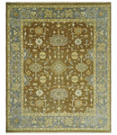Antique Turkish Oushak 8x10 Hand Knotted Brown and Gray Persian Rug | AC23810