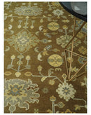 Antique Turkish Oushak 8x10 Hand Knotted Brown and Gray Persian Rug | AC23810