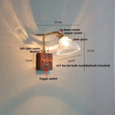 Antique walnut and brass clear glass wall light stair sconce