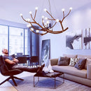 Antler style dark brown glass bubble led pendant light dining room