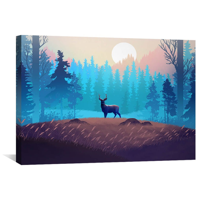 Antlers in the Forest Canvas