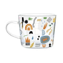 Apricot and orange pattern 500ml glass mug for kitchen breakfast