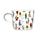 Apricot and orange pattern 500ml glass mug for kitchen breakfast