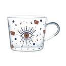 Apricot and orange pattern 500ml glass mug for kitchen breakfast