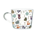 Apricot and orange pattern 500ml glass mug for kitchen breakfast