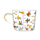 Apricot and orange pattern 500ml glass mug for kitchen breakfast