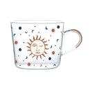 Apricot and orange pattern 500ml glass mug for kitchen breakfast