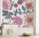 Fashionable Modern Pink Large Peonies Wallpaper