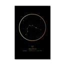 Aquarius Traits Gold Canvas