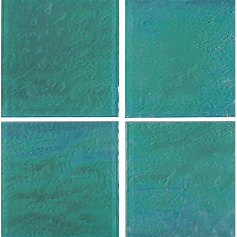 aquatica green elegant glass series 6x6 glass pool tile TRMELEGGREEN66 4 tiles top view