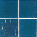 aquatica turquoise elegant glass series 6x6 glass pool tile TRMELEGTURQ66 4 tiles top view