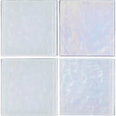 aquatica white elegant glass series 6x6 glass pool tile TRMELEGWHITE66 4 tiles top view