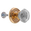 Octagonal Glass Doorknob Set with Beveled Rosette