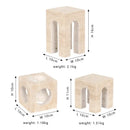 Architectural beige travertine coffee table cabinet living room stool