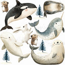 North Pole Baby Animals - Fabric Nursery Wall Art Decals