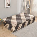 Argyle beige & dark gray elastic armless futon sofa cover living room