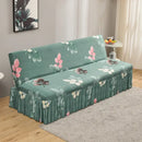 Argyle beige & dark gray elastic armless futon sofa cover living room