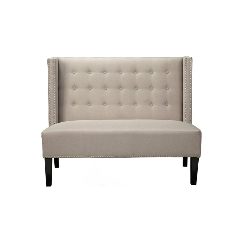 Aristocrat Upholstered Bench, Beige/Grey