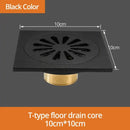 Art carved black brass & gold shower drain cover bathroom grate