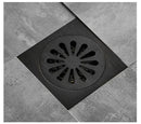 Art carved black brass & gold shower drain cover bathroom grate