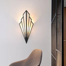 Art deco black and cream led wall lamp bedroom fan sconce