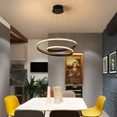 Art deco black & gold led suspension light fixture – dining room