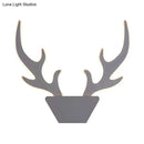 Art deco black & white antler light fixture bedroom wall sconce