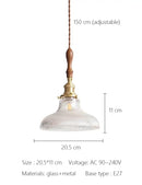 Art deco brass glass retro chandelier dining room pendant light
