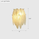 DecorBites™ Art Deco Brass Finish Leaf Sconce Lamp - Clear Glass, 2-Bulb Wall Mounted Light for Dining Room