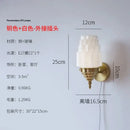 Art deco chrome & gold cream glass led wall lamp bedroom