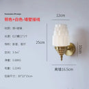Art deco chrome & gold cream glass led wall lamp bedroom