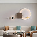 Art deco geometric orange & gold led wall sconce bedroom light