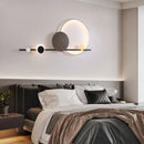 Art deco geometric orange & gold led wall sconce bedroom light