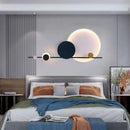 Art deco geometric orange & gold led wall sconce bedroom light