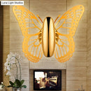 Art deco gold butterfly wall sconce kids room metal lamp