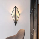 Art deco gold diamond shape modern wall light for bedroom