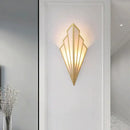 Art deco gold diamond shape modern wall light for bedroom