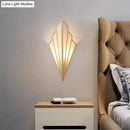 Art deco gold diamond shape modern wall light for bedroom