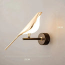 Art deco gold swan wall lamp with crystal for bedroom bedside