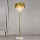 Art deco golden & black crystal marble led floor lamp living room
