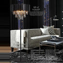 Art deco golden & black crystal marble led floor lamp living room