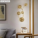 Art deco golden coral metal wall mount light fixture bedroom sconce