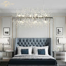 Art deco golden crystal star led chandelier living room pendant light