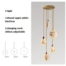Art deco marble golden lustre pendant light for dining room