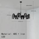 Art deco metal industrial chandelier – black & orange dining room light