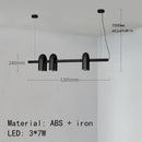 Art deco metal industrial chandelier – black & orange dining room light