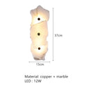 Art deco off white marble led wall sconce bedroom light