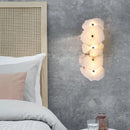 Art deco off white marble led wall sconce bedroom light