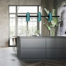 Art deco teal metal 3 light pendant – dining room chandelier